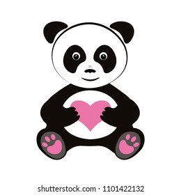 Panda with heart