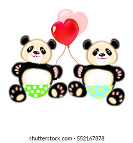 Panda with heart