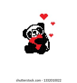 Panda and heart  
 Panda Valentine day