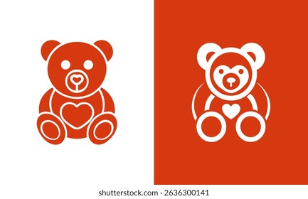 Panda with heart vector icon logo design template