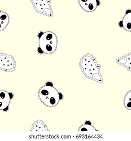 panda, hedgehog pattern seamless vector illustration 