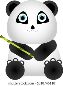 Panda holding a bamboo illustration.