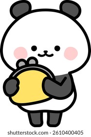 Panda Holding a Wallet Illustration
