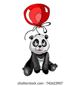 Panda in a hot air balloon