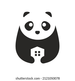 imagen vectorial del logotipo del hogar de panda