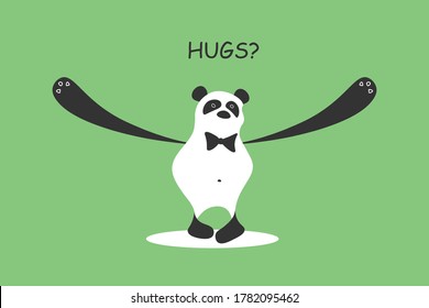 Panda hugs character cute poster