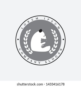 Panda hugs child panda a logo design