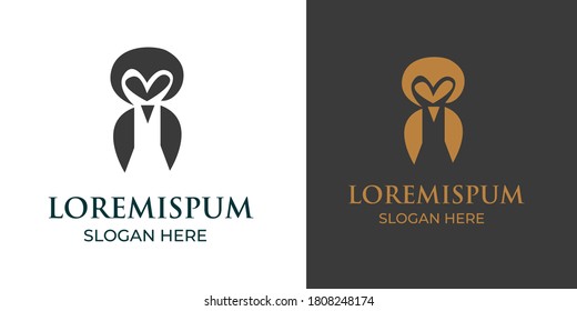 panda with human logo design on white and black background .panda head vector 