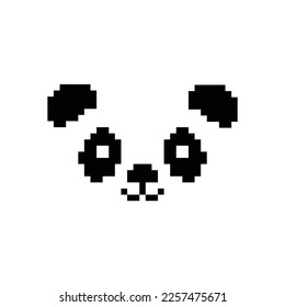  panda  icon 8 bit, pixel art icon  for game  logo. 