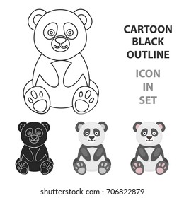 Panda icon cartoon. Singe animal icon from the big animals cartoon.