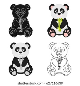 Panda icon in cartoon style isolated on white background. Japan symbol stock vector illustration.