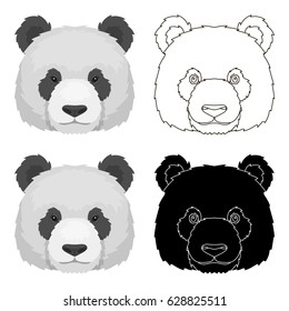 Panda icon in cartoon style isolated on white background. Realistic animals symbol stock vector illustration.
