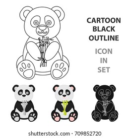 Panda icon in cartoon style isolated on white background. Japan symbol stock vector illustration.