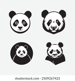 Colección Panda Icon, una Variedad de caras de panda estilizadas