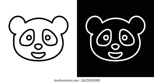 Panda-Symbol, Konzept, Strich auf weißem Hintergrund