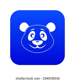Panda icon digital blue for any design isolated on white vector illustration