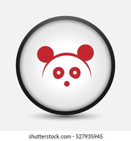 PANDA ICON. ELEGANT DESIGN AND ILLUSTRATION WITH RED COLOR