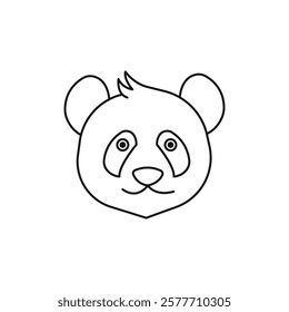 Panda icon Flat simple outline