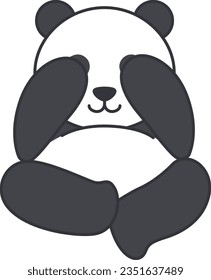 Panda icon in flat style. Bear vector illustration on white isolated background. Panda business concept.