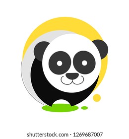 Panda icon for graphic design. Vector illustration on white background.