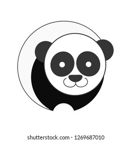 Panda icon for graphic design. Vector illustration on white background.