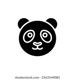 Panda icon Isolated flat vector in outline