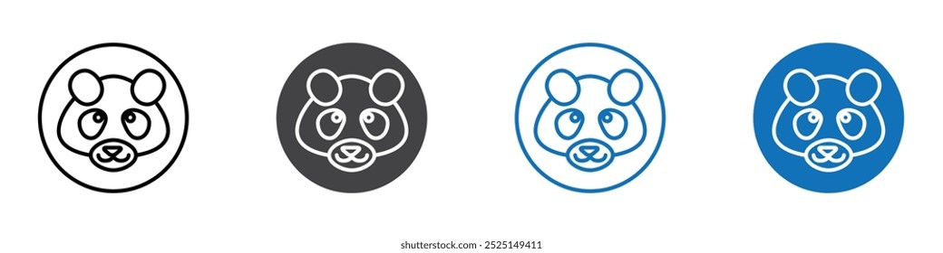 Panda icon Isolated on white background vector set