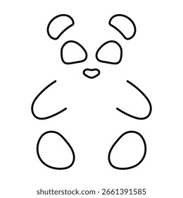 panda icon isolated on white background, vector illustration.