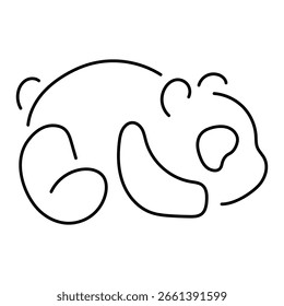 Icono de panda aislado sobre fondo blanco, Ilustración vectorial.