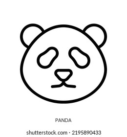 panda icon. Line Art Style Design Isolated On White Background