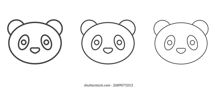 Icono de Panda en estilo de arte de línea para la colección de diseño