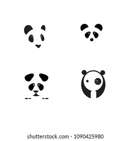 Panda icon, Panda Logo abstract design vector template Negative space style. Wild animal zoo Logotype bear concept icon.