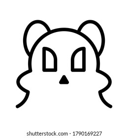 icono panda o logotipo símbolo de signo aislado ilustración vectorial - iconos vectoriales de estilo negro de alta calidad
