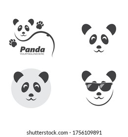 panda icon logo vector illustration design