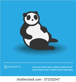 Panda icon on blue background. Panda symbol. Vector illustration EPS 10.