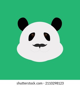 Icono de Panda sobre el fondo verde 