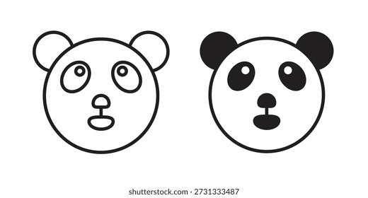 Icono de Panda sobre fondo blanco. Icono de Vector de stock