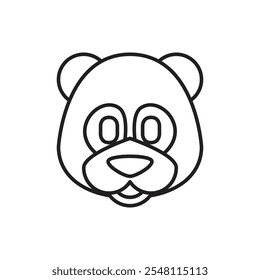 Panda icon Outline set in black and white color
