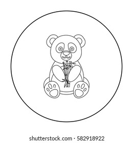 Panda icon in outline style isolated on white background. Japan symbol stock vector illustration.