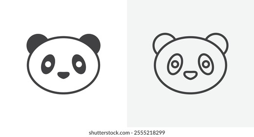 Panda icon. outlined vector style.