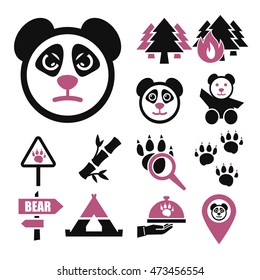 panda icon set