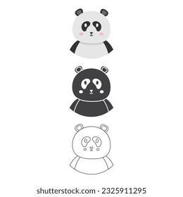 Panda Icon Set Vector Design.