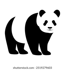 Panda icon silhouette. Vector image