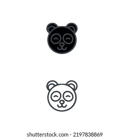 Panda icon stock illustration. Animal icon for mobile and web, animal head logo