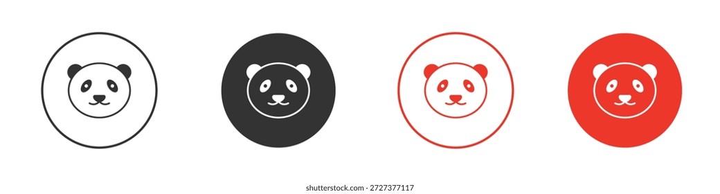 Icono de Panda para ui o ux aislado en blanco para el App móvil, editable