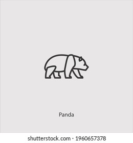panda icon vector icon.Editable stroke.linear style sign for use web design and mobile apps,logo.Symbol illustration.Pixel vector graphics - Vector