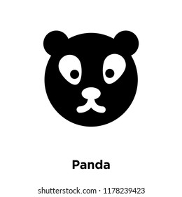 Panda icon vector isolated on white background, logo concept of Panda sign on transparent background, filled black symbol