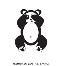 Panda Icon Vector Sweet Animals Shy