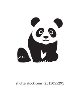 Ilustração do design do símbolo do vetor do ícone do panda, Design do vetor do ícone do panda