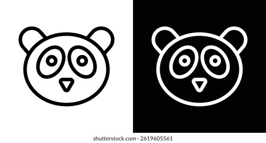 Símbolo del Vector del icono de Panda en estilo plano de moda